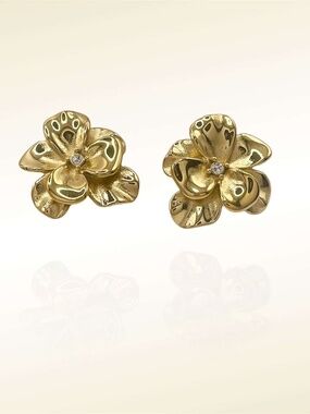18k gold plated flower earrings
